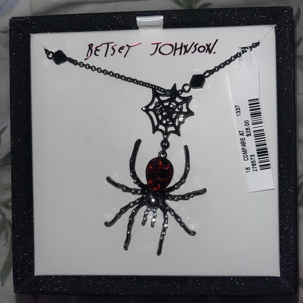Betsey Johnson Black and Red Spider Necklace - Picture 6 of 8